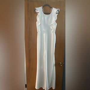 Feel Your Love White Ruffled Wide-Leg Jumpsuit